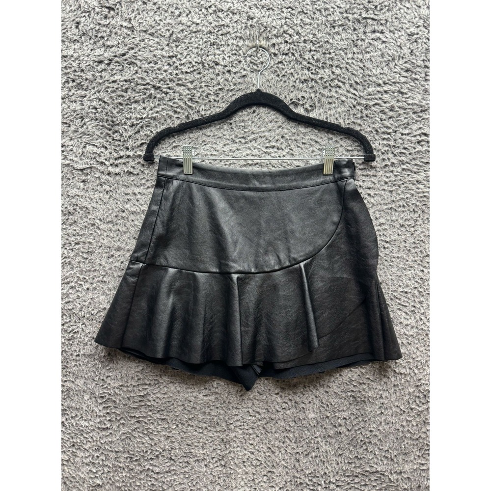 Pookie & Sebastian Pleated A-Line Mini Skort Black Womensโ Size M